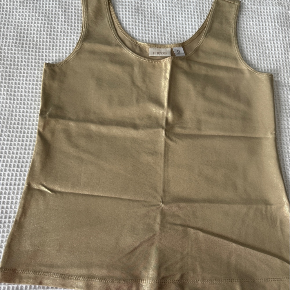 Chico's Metallic Gold Tank Top